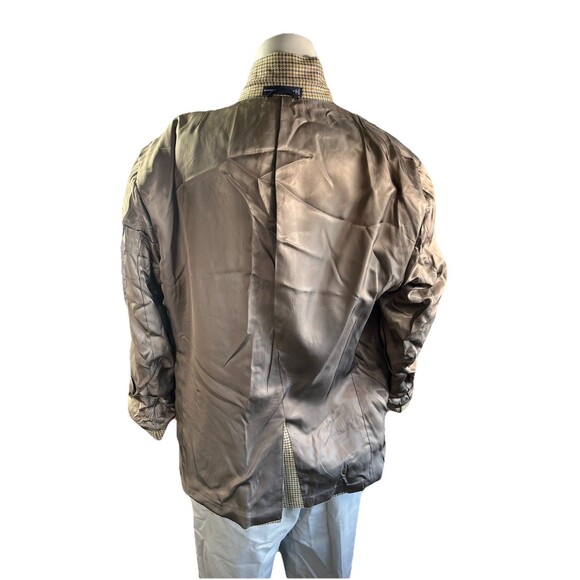 Roundtree & Yorke Men 42R Blazer Houndstooth Sports Coat Wool Linen & Silk Blend - Picture 8 of 13